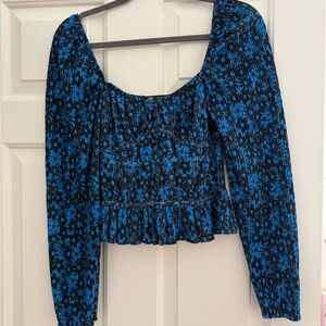 Zara Blue Floral Top